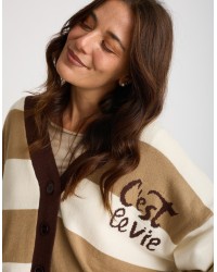 Cardigan Righe C'est La Vie