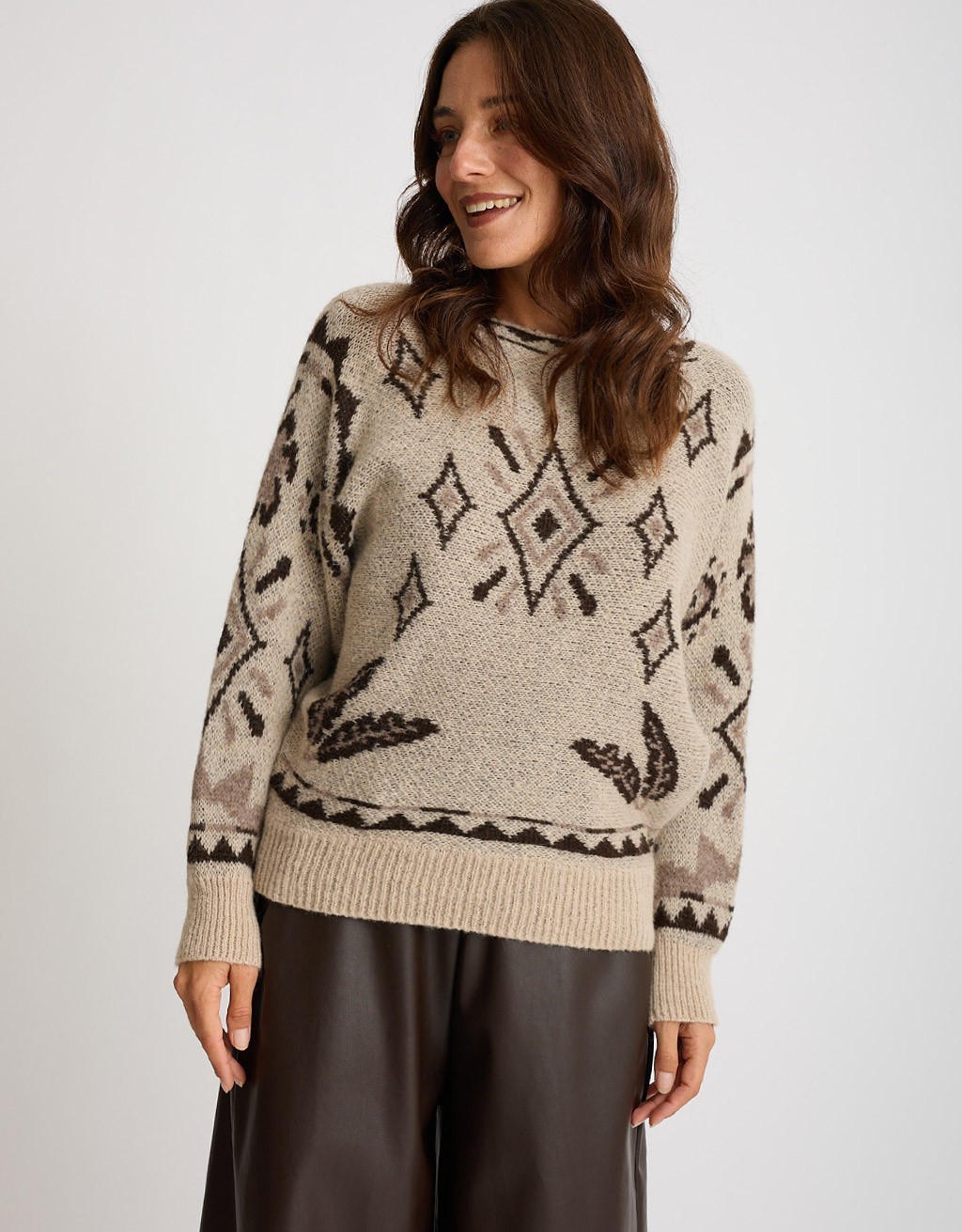 Maglione Fantasia Con Lana