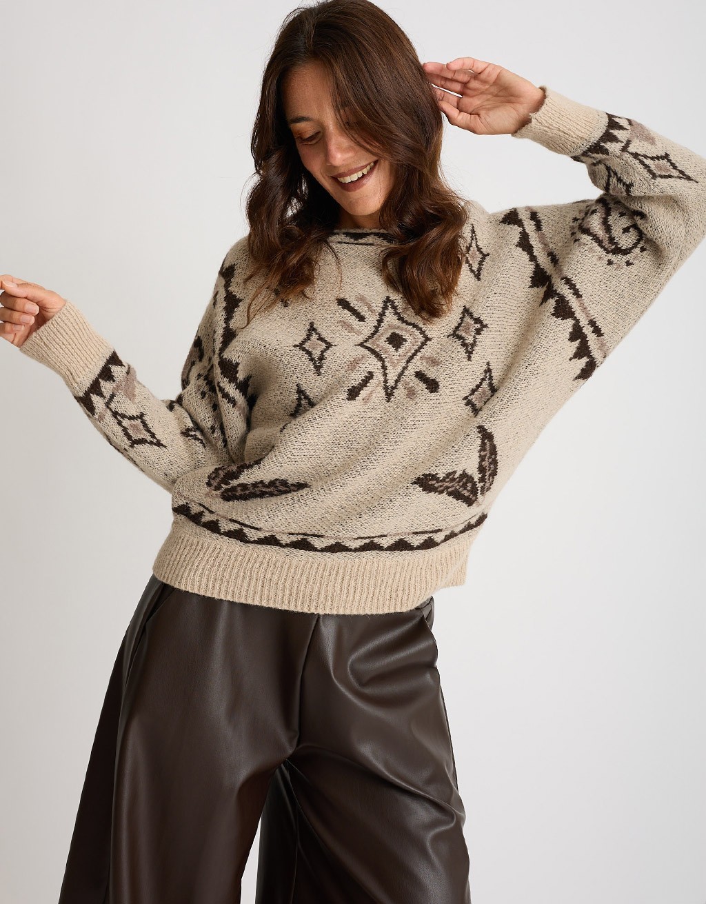 Maglione Fantasia Con Lana