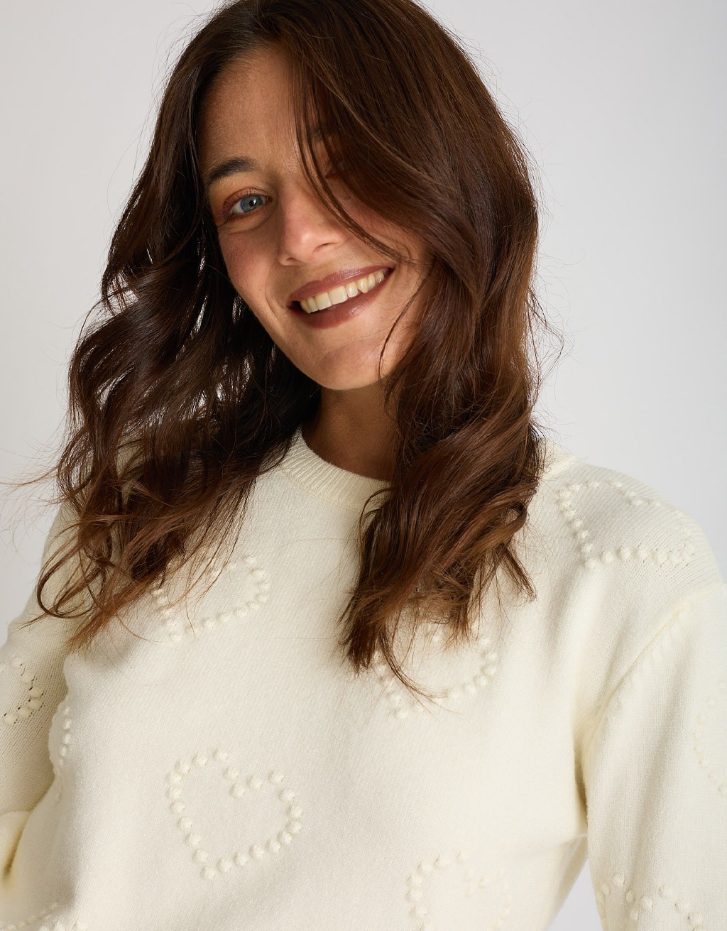 Maglione Cuori Ricamati