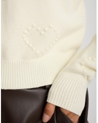 Maglione Cuori Ricamati