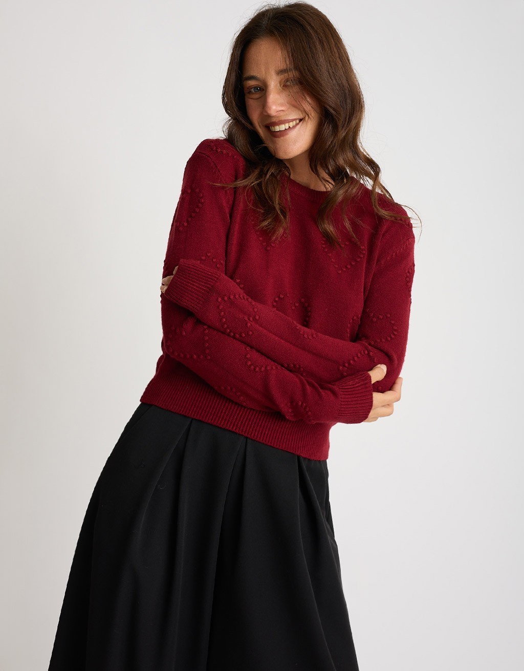 Maglione Cuori Ricamati
