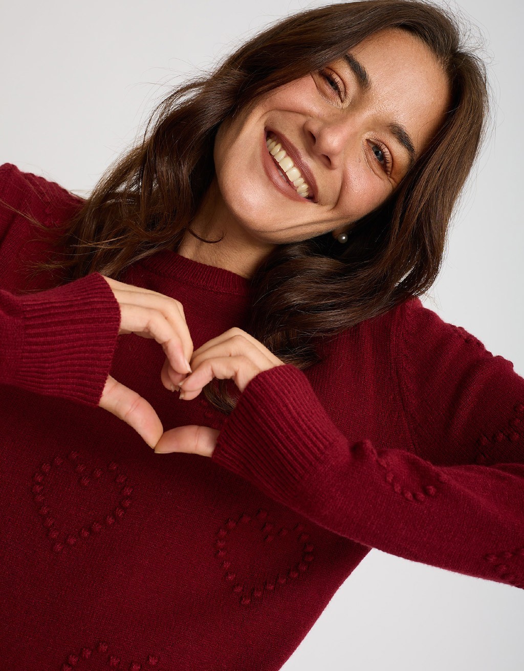 Maglione Cuori Ricamati