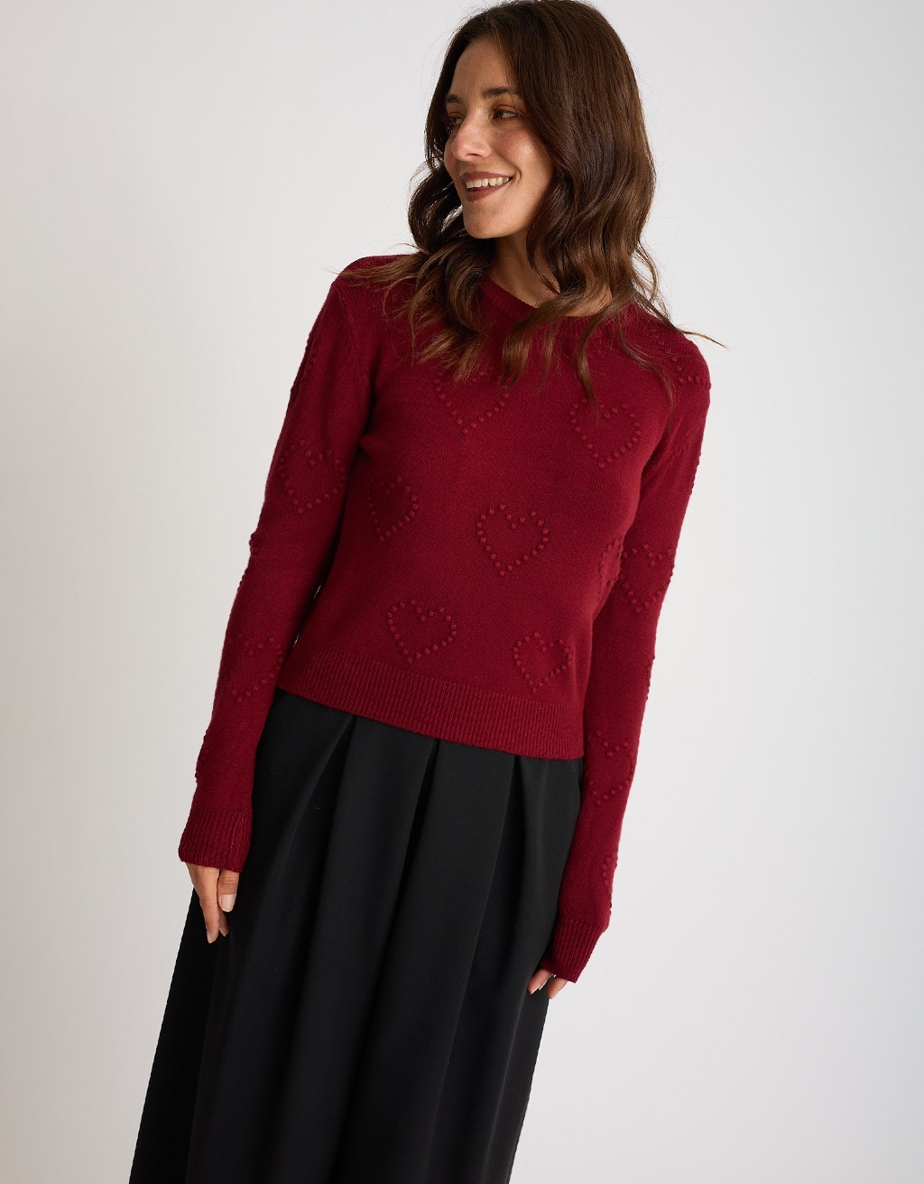 Maglione Cuori Ricamati