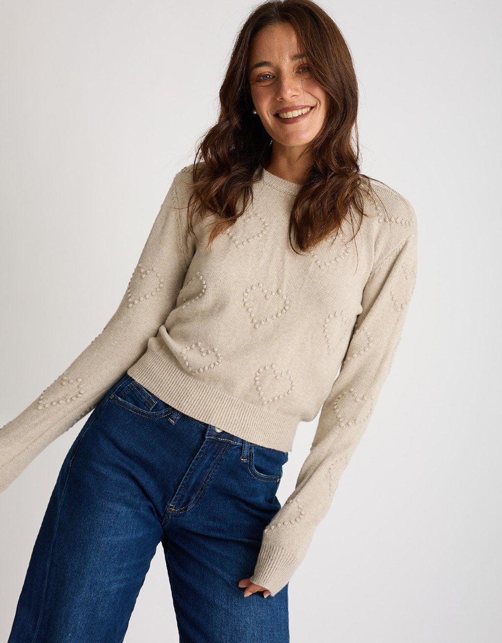 Maglione Cuori Ricamati