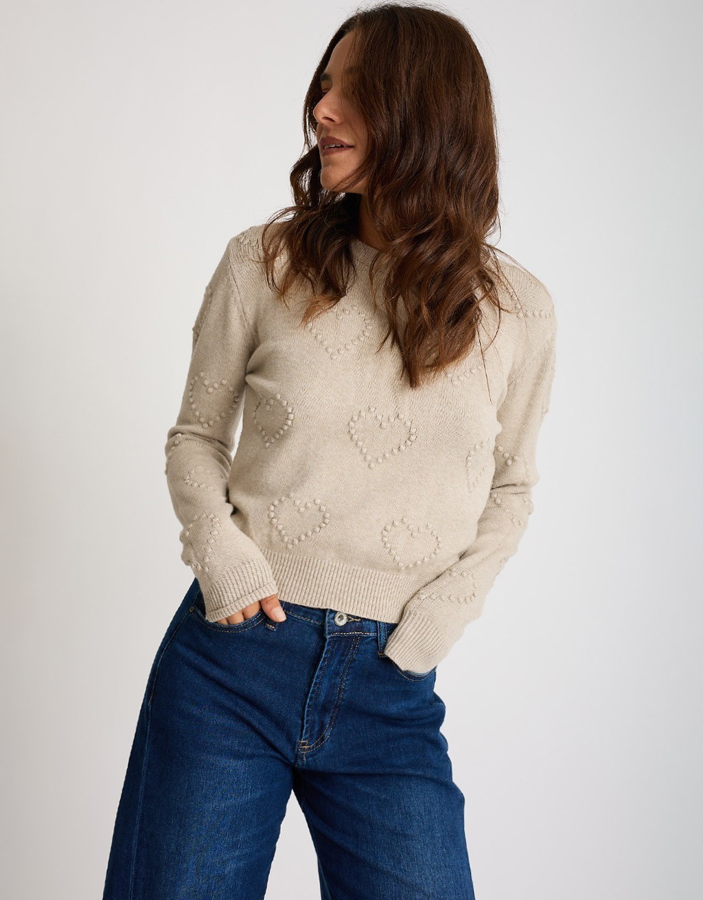 Maglione Cuori Ricamati