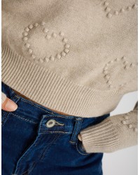 Maglione Cuori Ricamati