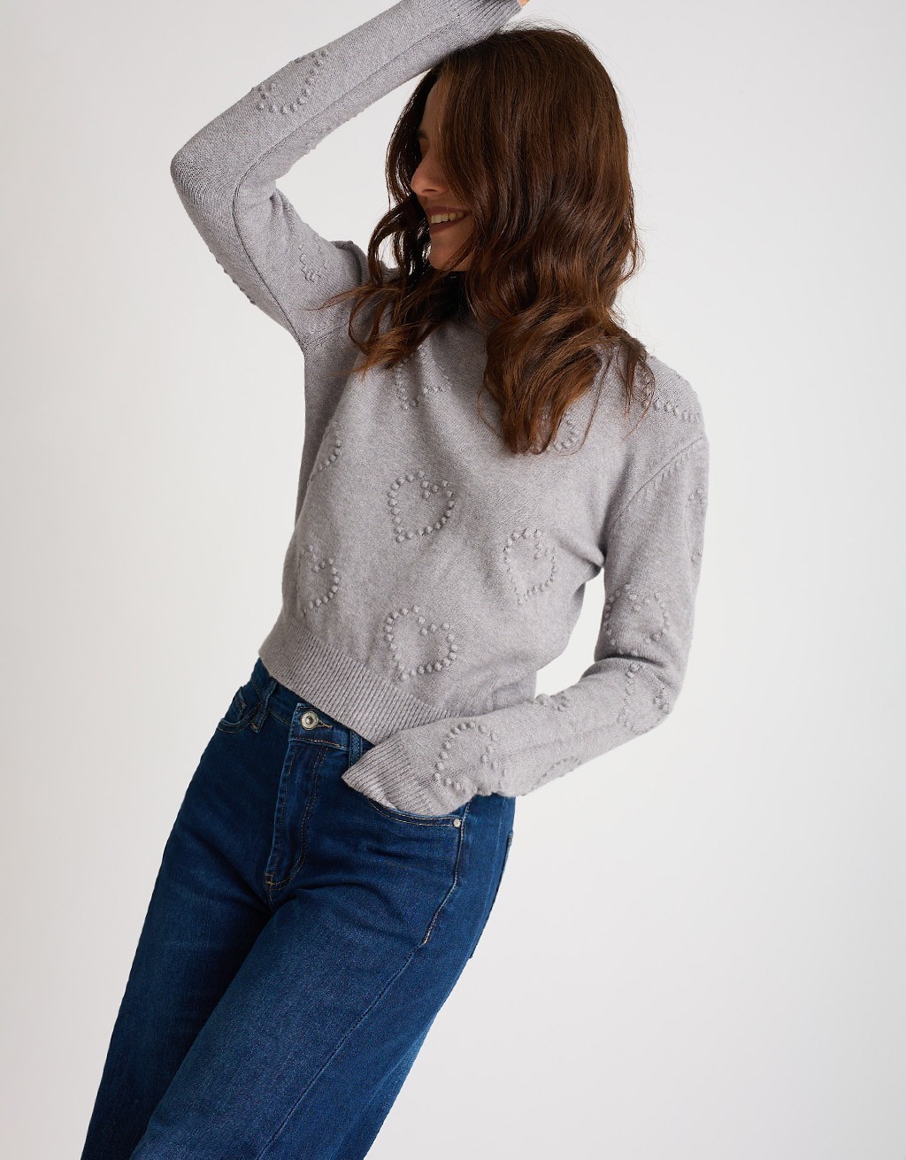 Maglione Cuori Ricamati