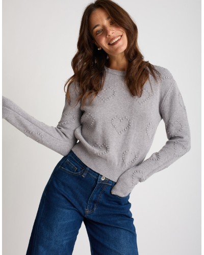 Maglione Cuori Ricamati