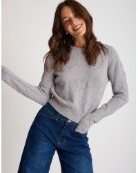 Maglione Cuori Ricamati