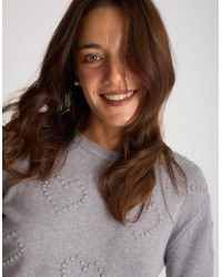 Maglione Cuori Ricamati