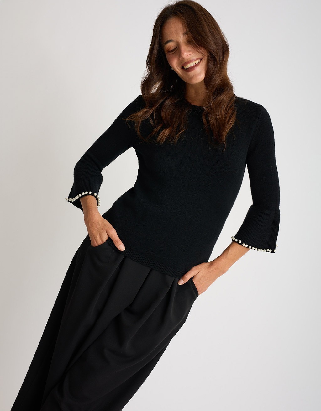 Maglione Perline Manica