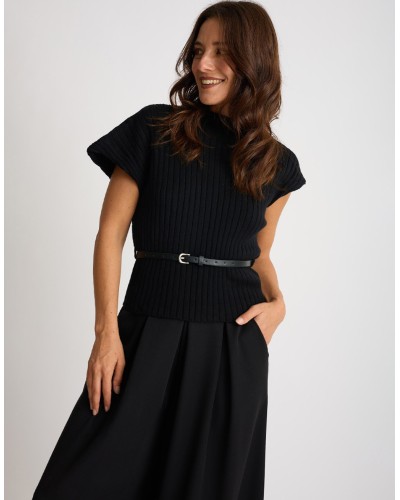 Maglione Asimmetrico Coste Cintura