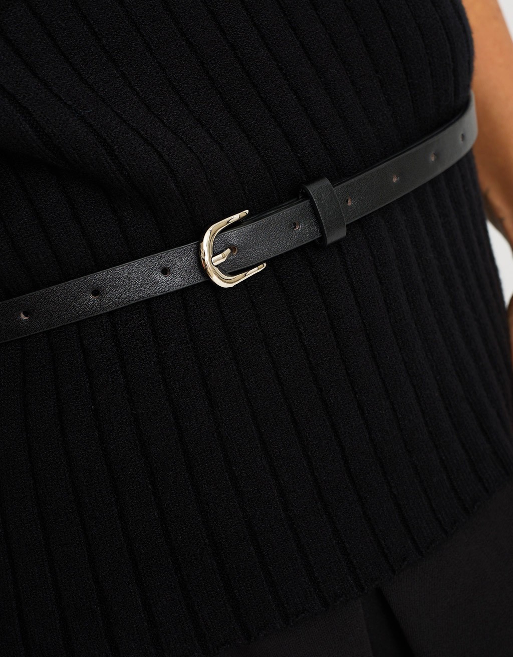 Maglione Asimmetrico Coste Cintura
