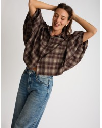 Giacca Camicia Quadri Manica Bombata