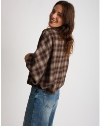 Giacca Camicia Quadri Manica Bombata