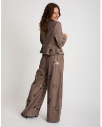Completo Gessato Ricamo Paillettes
