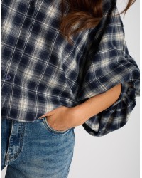 Giacca Camicia Quadri Manica Bombata