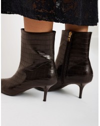 Tronchetto Tacco Kitten Heel Effetto Cocco