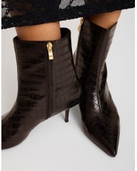 Tronchetto Tacco Kitten Heel Effetto Cocco