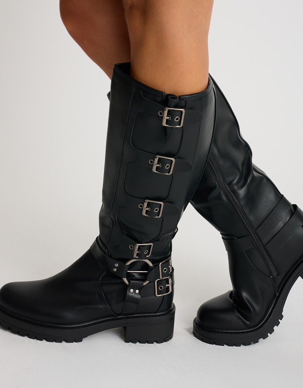 Stivale Biker Fibbie Laterali