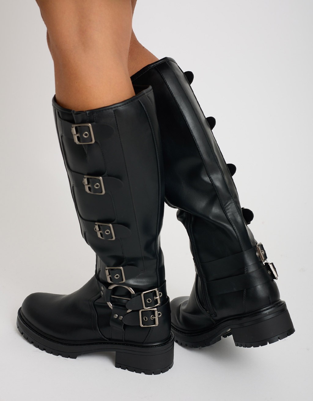 Stivale Biker Fibbie Laterali