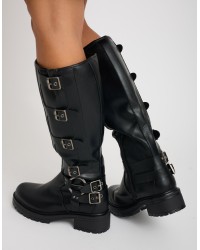 Stivale Biker Fibbie Laterali