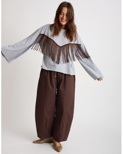 Maglietta Longsleeve Cotone Frange