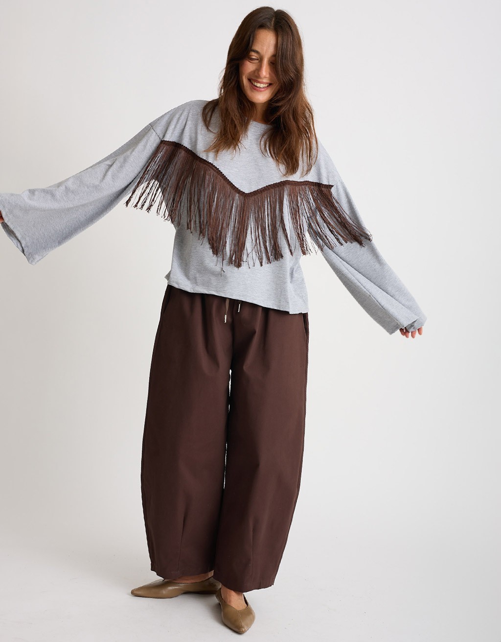 Maglietta Longsleeve Cotone Frange