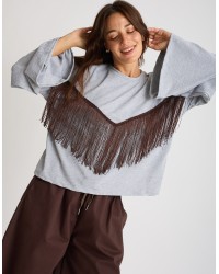 Maglietta Longsleeve Cotone Frange