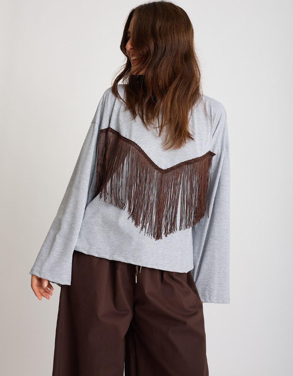 Maglietta Longsleeve Cotone Frange