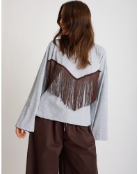 Maglietta Longsleeve Cotone Frange