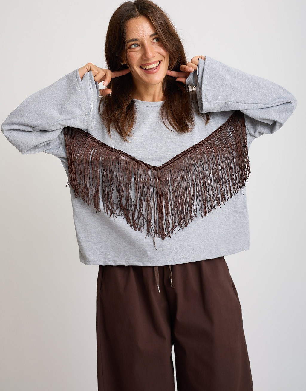 Maglietta Longsleeve Cotone Frange