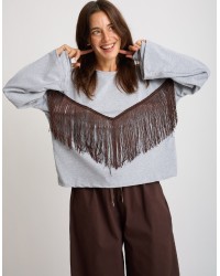 Maglietta Longsleeve Cotone Frange