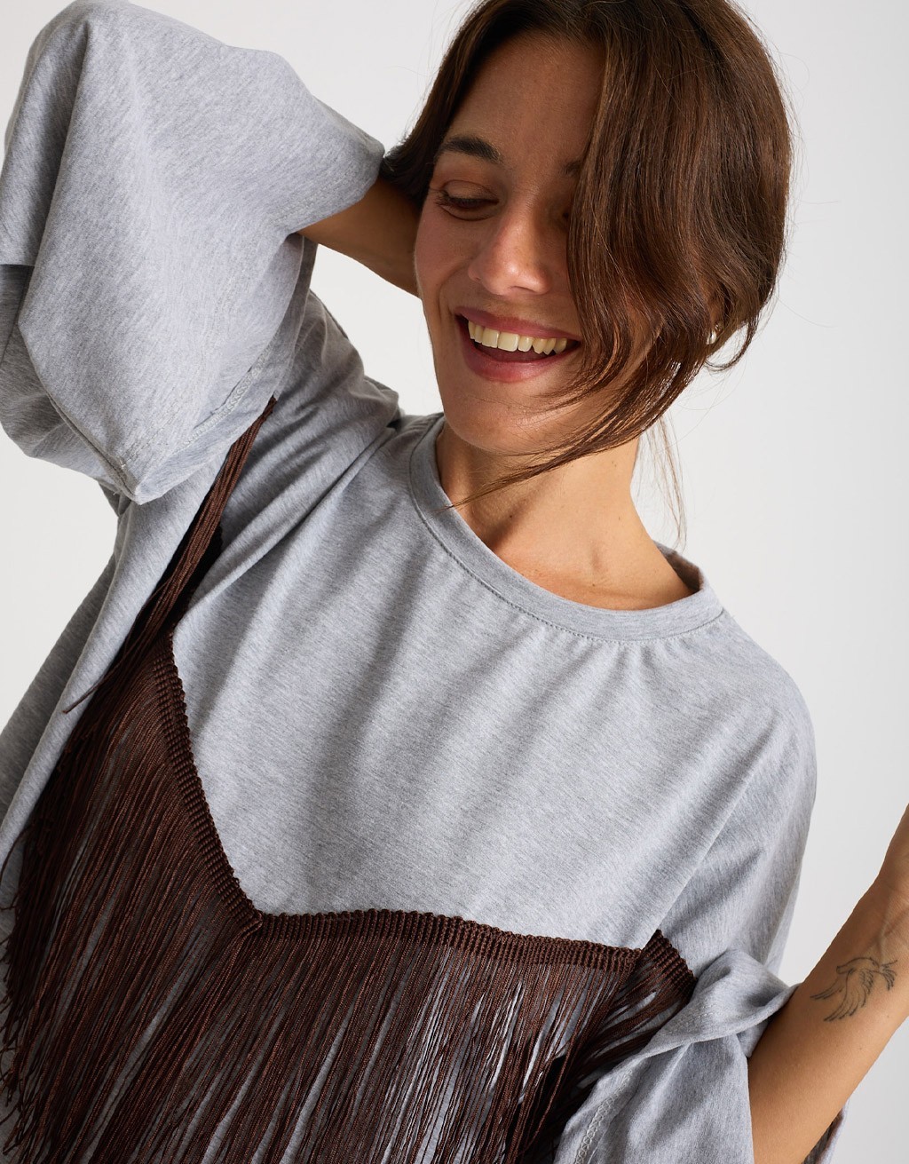 Maglietta Longsleeve Cotone Frange
