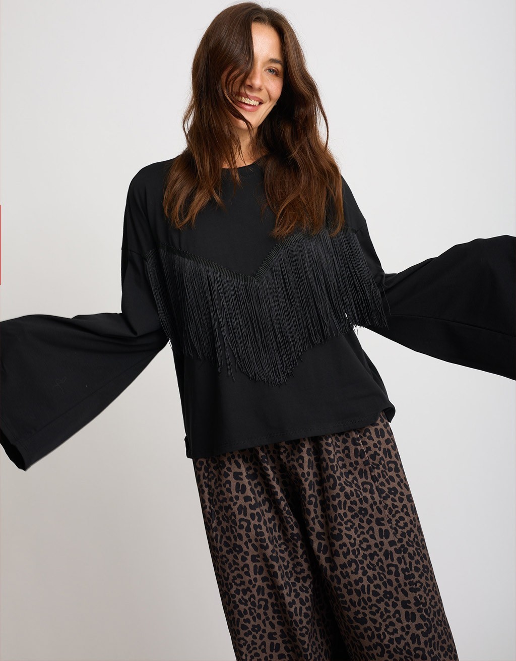 Maglietta Longsleeve Cotone Frange