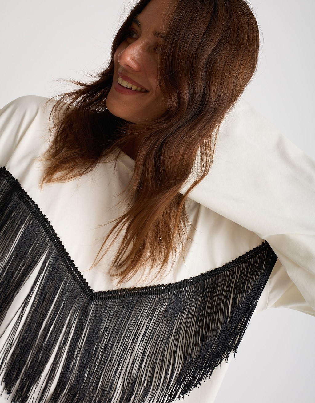 Maglietta Longsleeve Cotone Frange