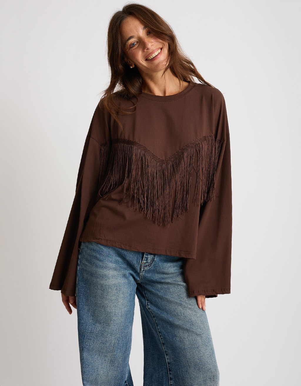 Maglietta Longsleeve Cotone Frange