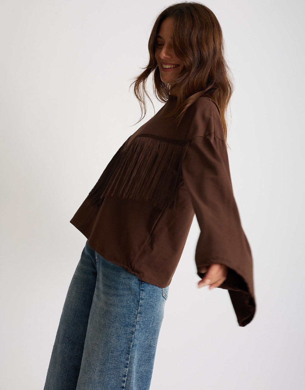 Maglietta Longsleeve Cotone Frange