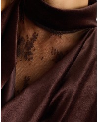 Top Halter Velluto Pizzo