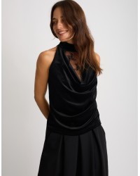 Top Halter Velluto Pizzo